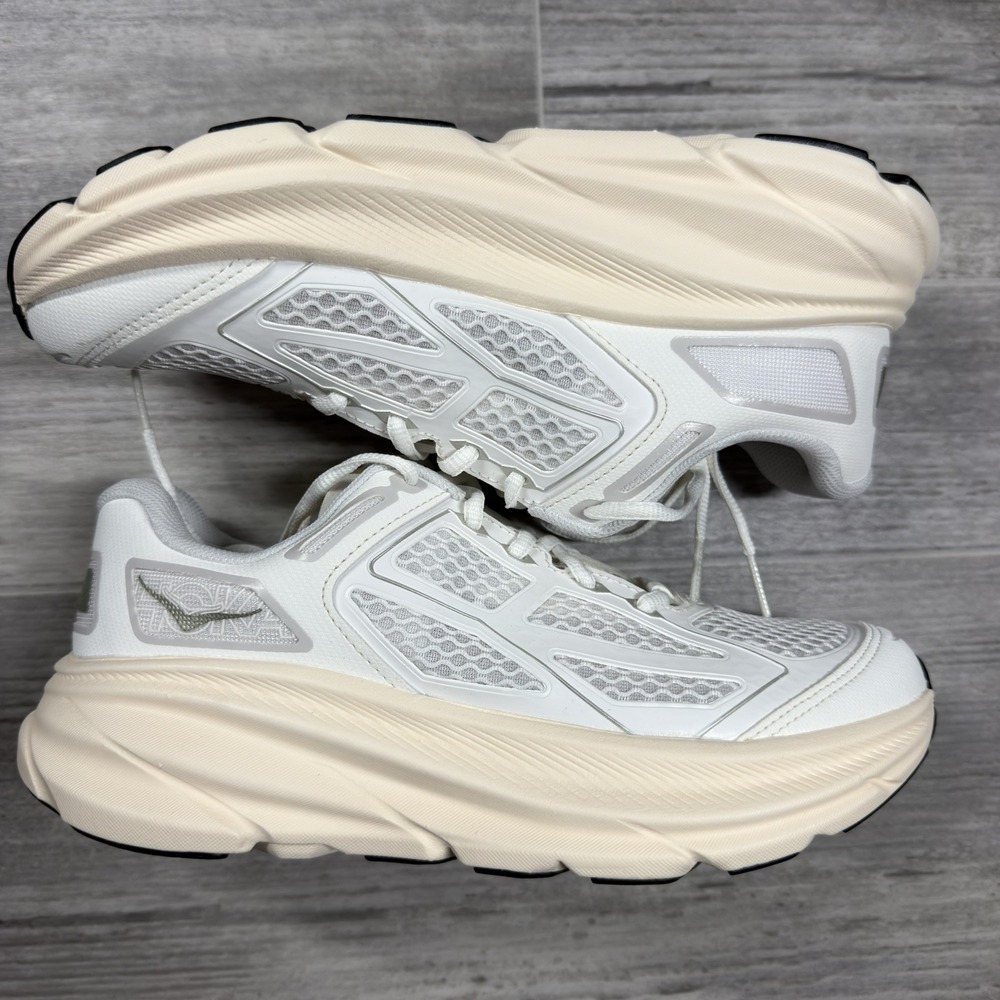HOKA Clifton One9 Women's Low Top Mesh Lace-Up Sneakers Frost/Cosmic Grey Size 8